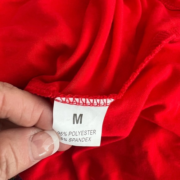 3/25😊 Bright Orange red blouse w ruffle cap sleeve. Sz S - Picture 4 of 4